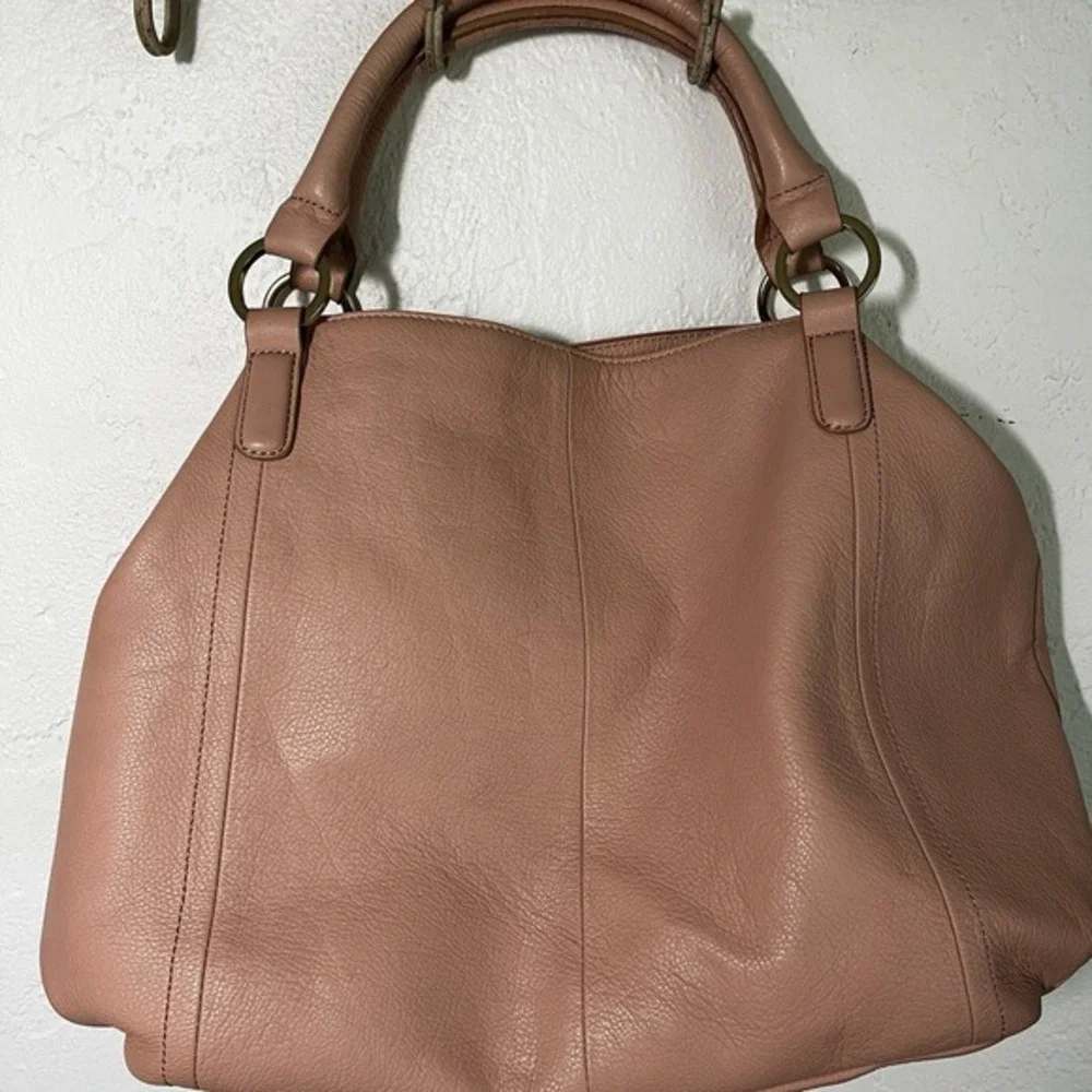 GILI Got It Love It Large LEATHER Soft Pink Satchel Crossbody Hobo‎ Bag PURSE